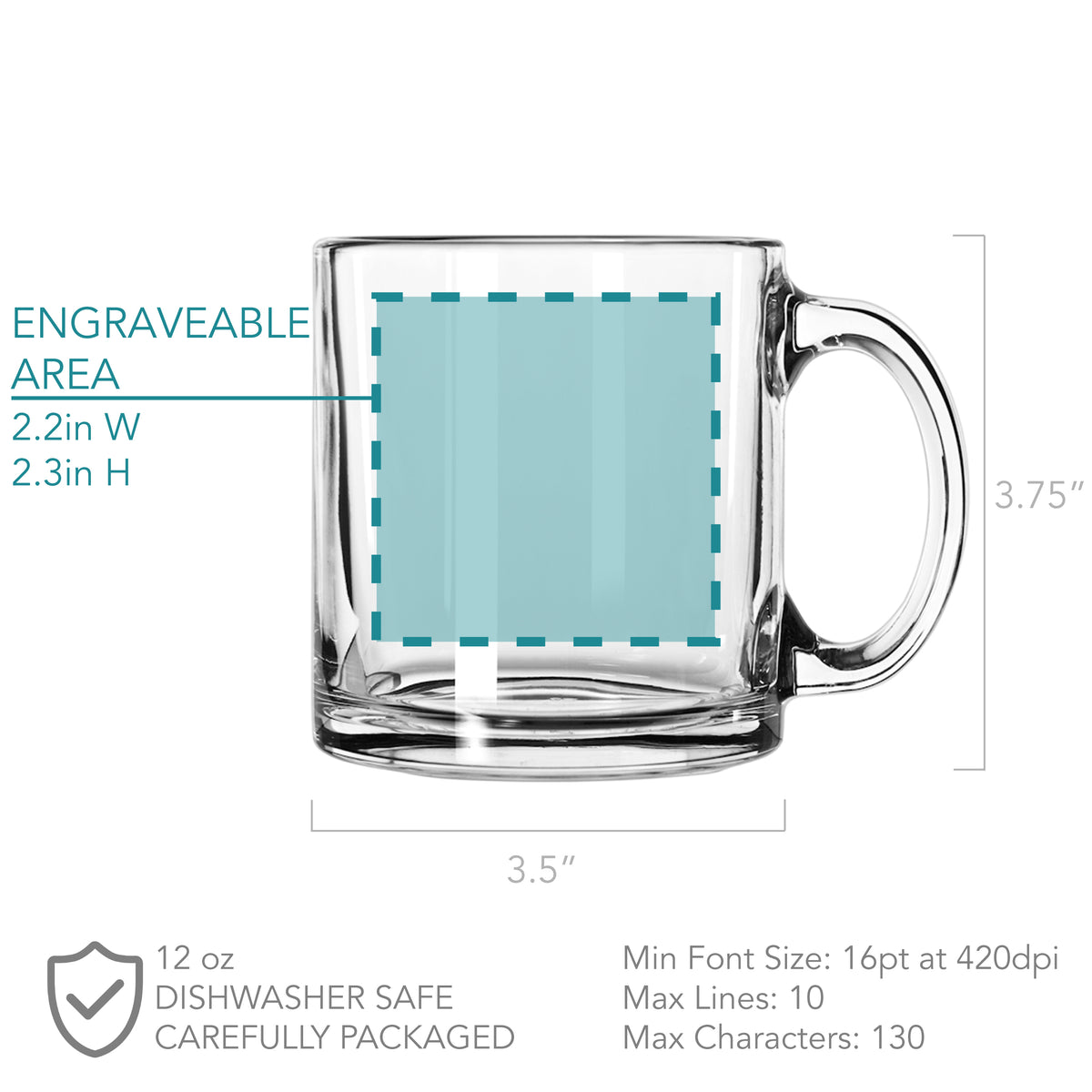 Etched Glass Coffee Mugs - Design: CUSTOM - Everything Etched