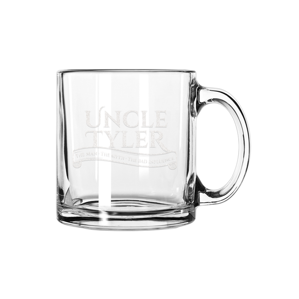 Etched Glass Coffee Mug for Uncle, Design: FM11