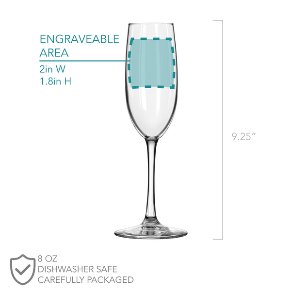 2 Champagne Glass Set - Design: HH1