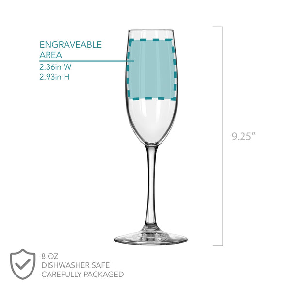 Personalized Minimalist Champagne Flute, Design: N9
