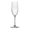 Wreath Personalized Champagne Glass, Design: N8