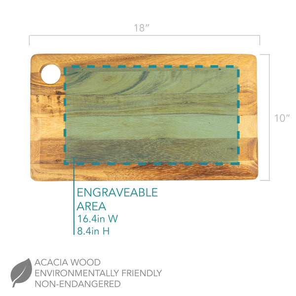 Engraved Recipe Cutting Board Large - Design: RECIPE