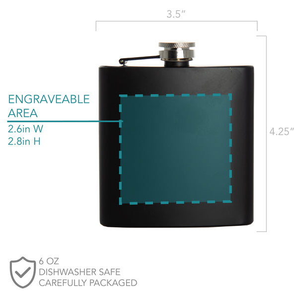Liquid Courage Engraved Flask - Design: COURAGE