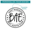 Best Auntie Ever Personalized Coffee Mug, Design: FM10