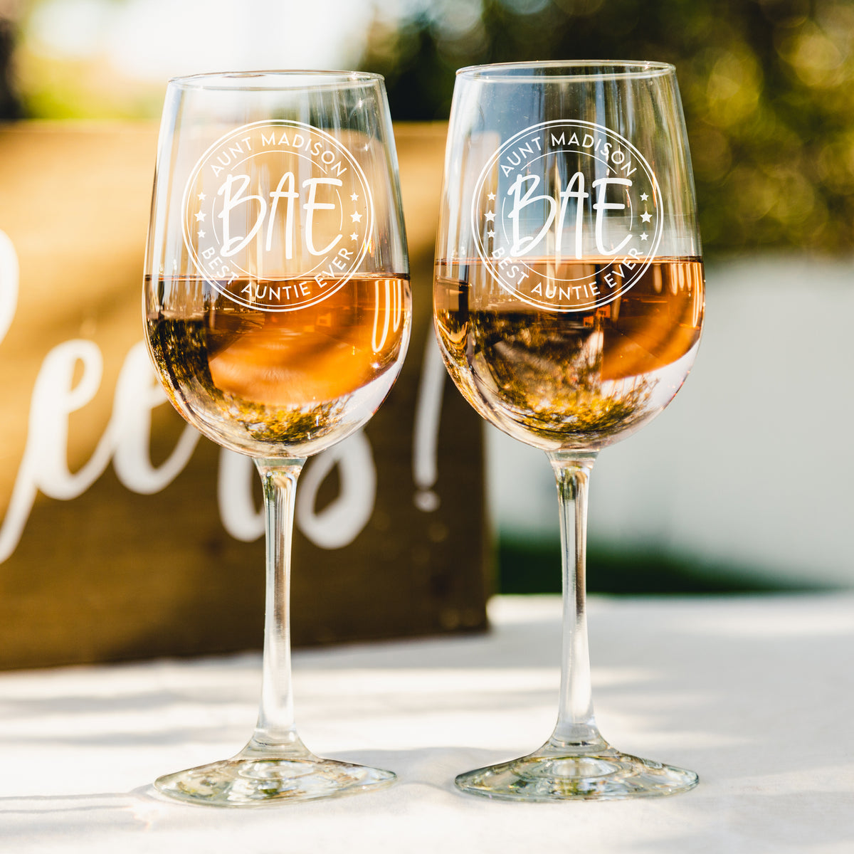 Set of 4  16 oz Personalized Etched Wine Glass