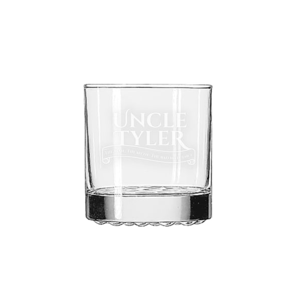 Personalized Whiskey Glass for an Uncle, Design: FM11