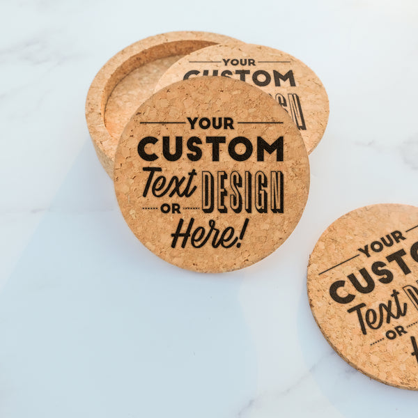 Custom Cork Coaster Set - Design: CUSTOM