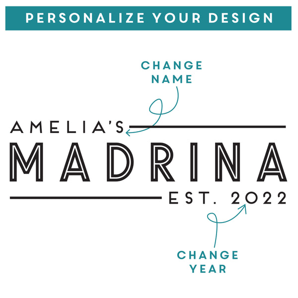 Personalized Madrina Wine Glass, Design: GDMA2