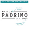 Personalized Padrino Gift Drinking Glass, Design: GDPA2