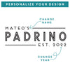 Personalized Padrino Wine Glass, Design: GDPA2