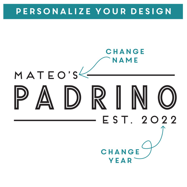 Personalized Padrino Gift Drinking Glass, Design: GDPA2