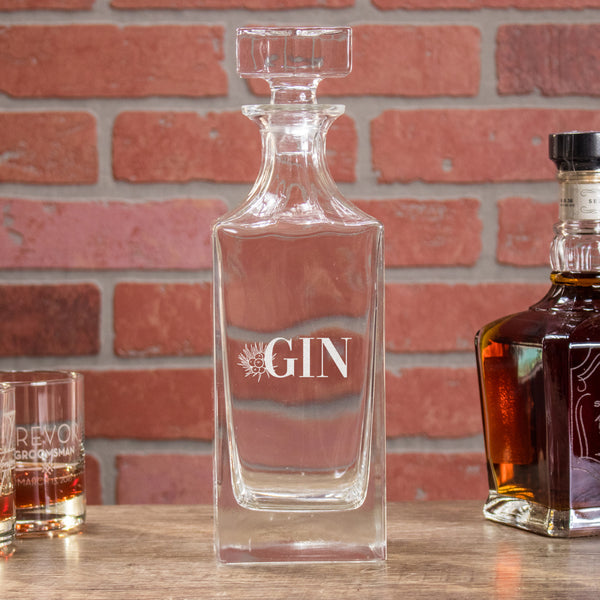 Gin Decanter & Glass Bar Set - Design: GIN