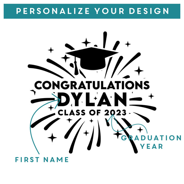 Personalized Celebratory Graduation Mason Jar, Design: GRAD3