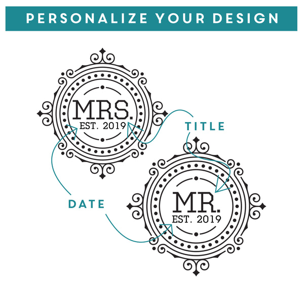 2 Rocks Glass Set Mr & Mrs - Design: HH4