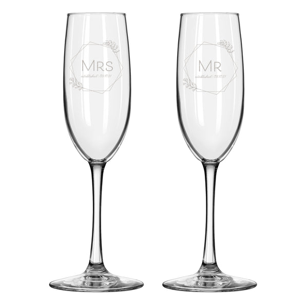2 Champagne Glass Set - Design: HH5