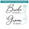 Bride & Groom Wine Glass Set - Design: HH6