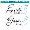 Bride & Groom Glass Set - Design: HH6