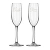 Bride & Groom Champagne Glass Set - Design: HH6