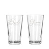 2 Pint Glass Set His & Hers - Design: HH6
