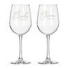 Bride & Groom Wine Glass Set - Design: HH6