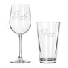 Bride & Groom Glass Set - Design: HH6