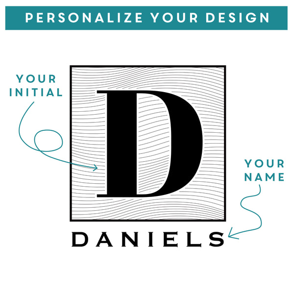 Personalized Initial Tall Whiskey Decanter, Design: K5