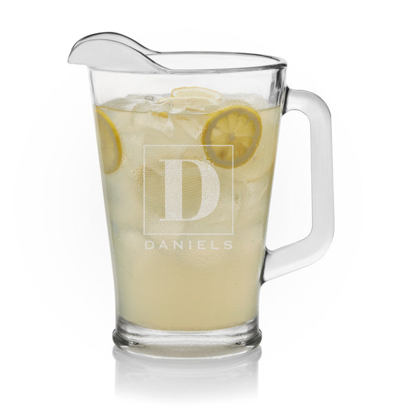 Personalized Initial Glass Pitcher, Design: K5