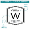 Etched Fancy Initial Whiskey Glass, Design: K6