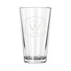 Etched Fancy Initial Pint Glass, Design: K6