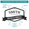 Personalized Cheese Board Rectangle Wedding Established - Design: L3
