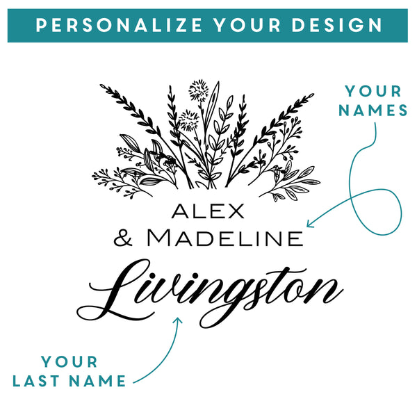 Personalized Floral Wine Gift Set, Design: L8