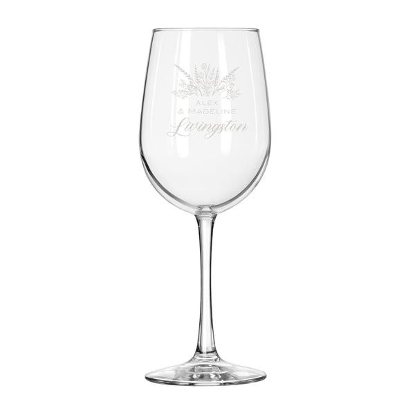Personalized Floral Wine Glasses, Design: L8