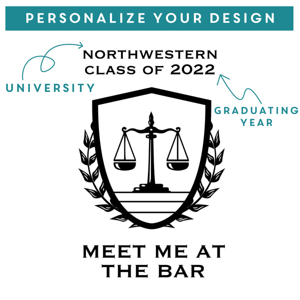 Personalized Law School Beer Glass, Design: LAW1