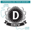 Etched Stemless White Wine Glasses Monogram - Design: M1