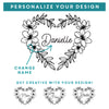 Personalized Floral Heart Toasting Glass, Design: M5