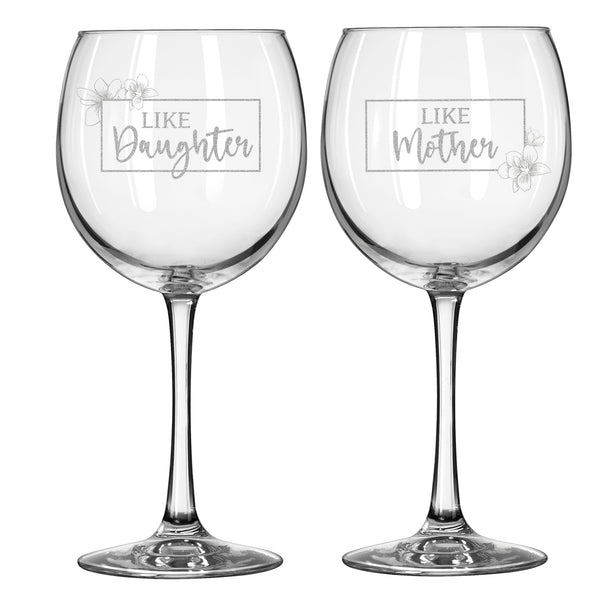 2 Red Wine Glass Set Mother & Daughter - Design: MD2