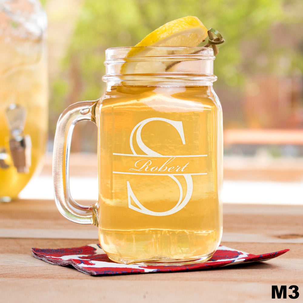 Engraved Mason Jars - Design: CUSTOM - Everything Etched