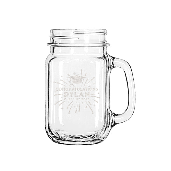 Personalized Celebratory Graduation Mason Jar, Design: GRAD3