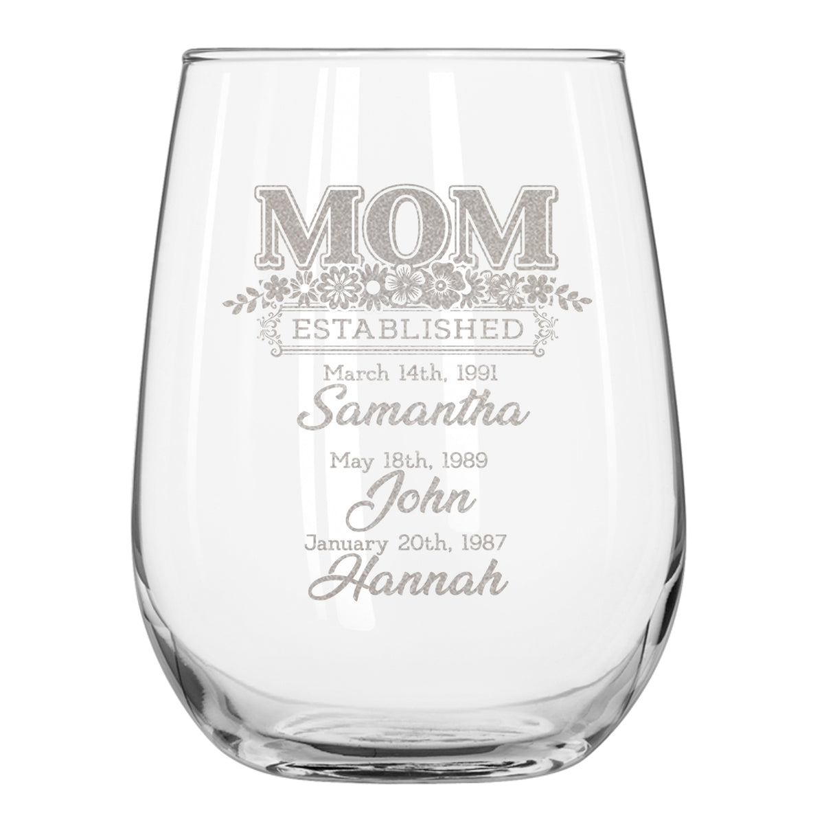 Mother of the Bride Stemless Wine Glass - Unique Wedding Gift for