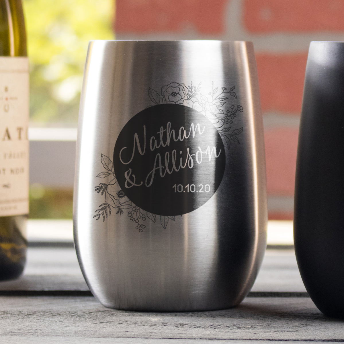Scripty Style Personalized Stainless Insulated Wine Cup