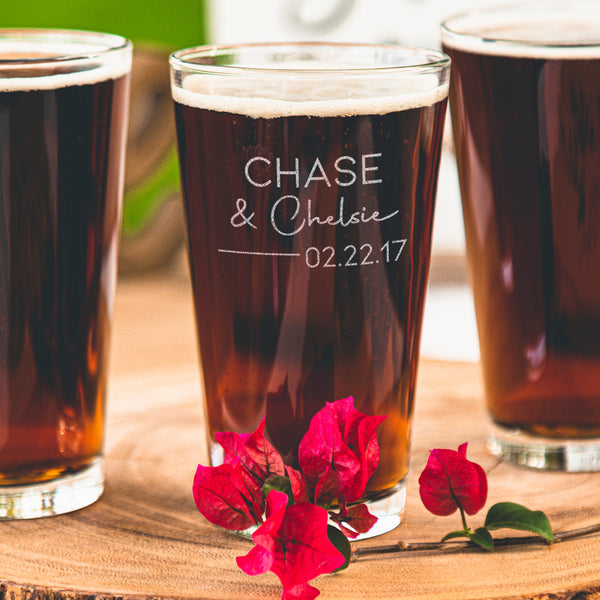 Relationship Personalized Pint Glasses - Design: N6