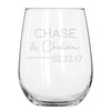 Relationship Personalized Stemless White Wine Glasses Love - Design: N6