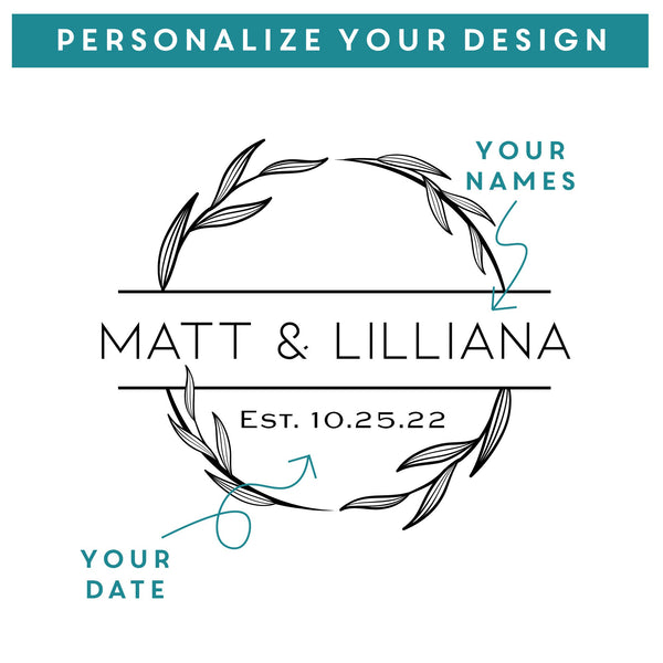 Couples Personalized Wedding Pint Glass, Design: N8