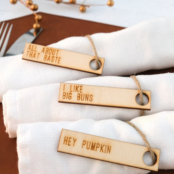 Thanksgiving Napkin Tags with Puns - Design: TGPUNS