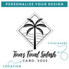 Family Vacation Palm Tree Personalized Wine Tumblers, Design: OD2