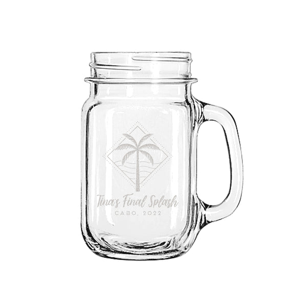 Beach Themed Mason Jar Mug, Design: OD2