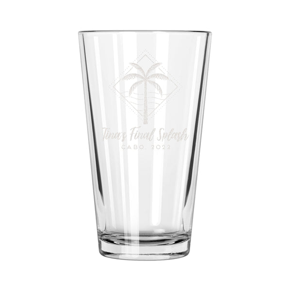 Beach Themed Personalized Pint Glass, Design: OD2