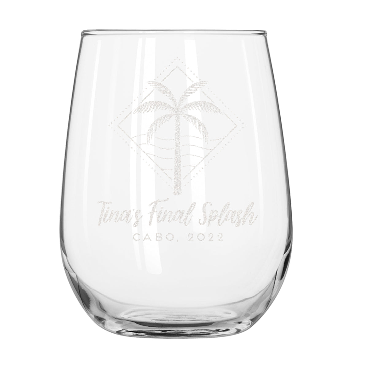 Custom Stemless Wine Glasses - Laser Engraved - Set of 4