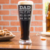 Pilsner Glass Dad Established 4-6 Names - Design: DADEST