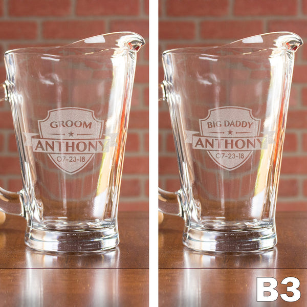 Etched Glass Pitcher - Design: B3